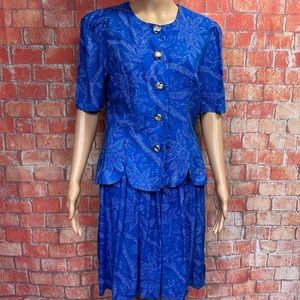 Worthington Vintage Petite Floral Top and‎ Skirt Set